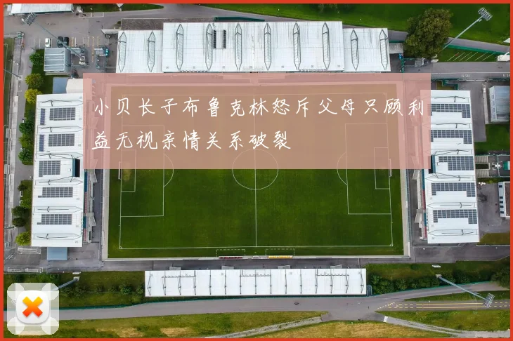 小贝长子布鲁克林怒斥父母只顾利益无视亲情关系破裂